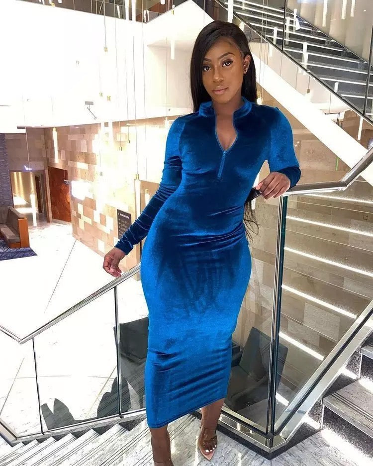 “Blue Velvet” Dress